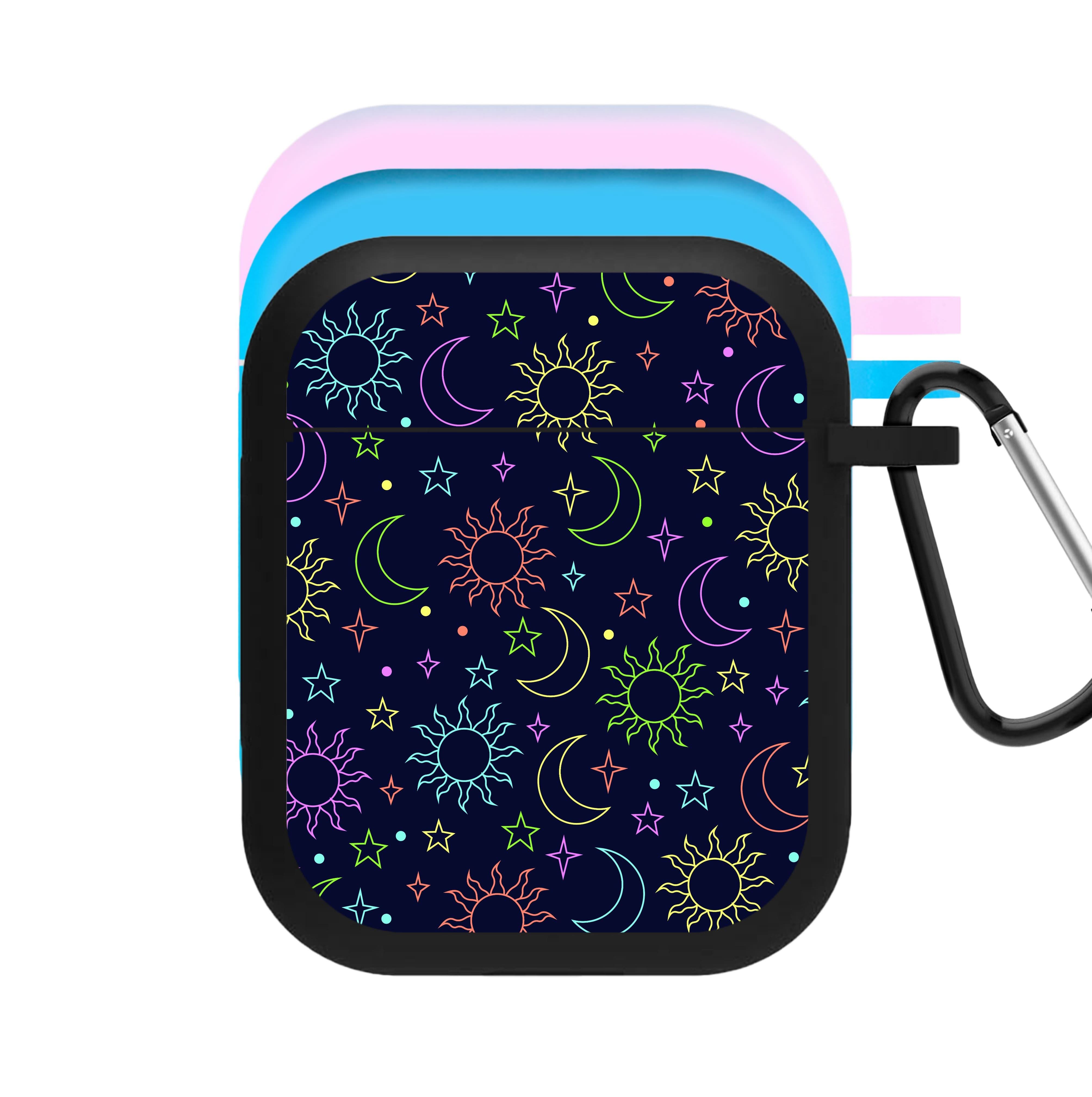 Sun, Moon And Stars Pattern Rainbow AirPods Case