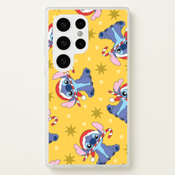 Cute Blue Alien Candycane Christmas Pattern Galaxy S24 Ultra Case
