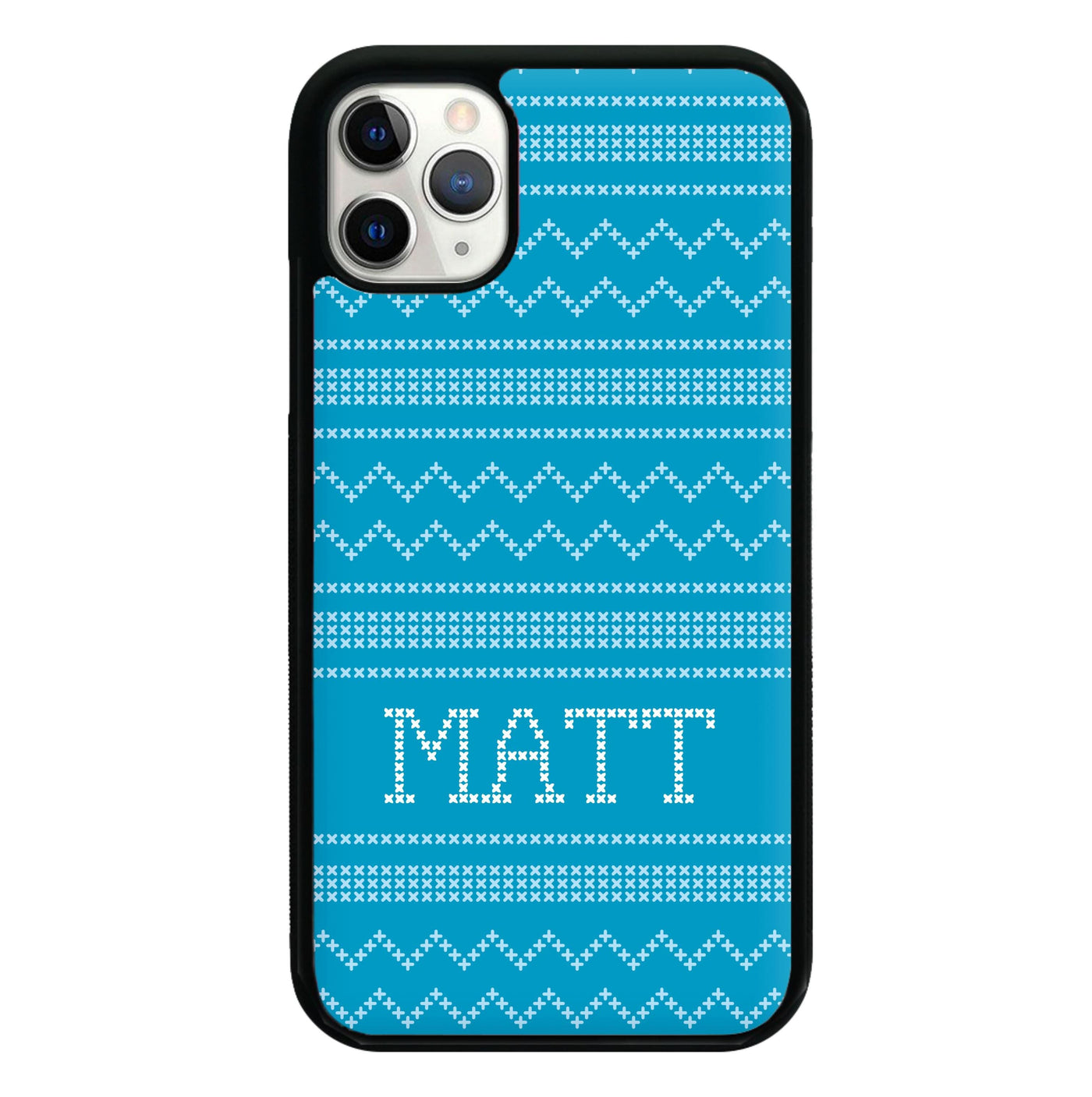 Personalised Christmas Jumper Blue Phone Case