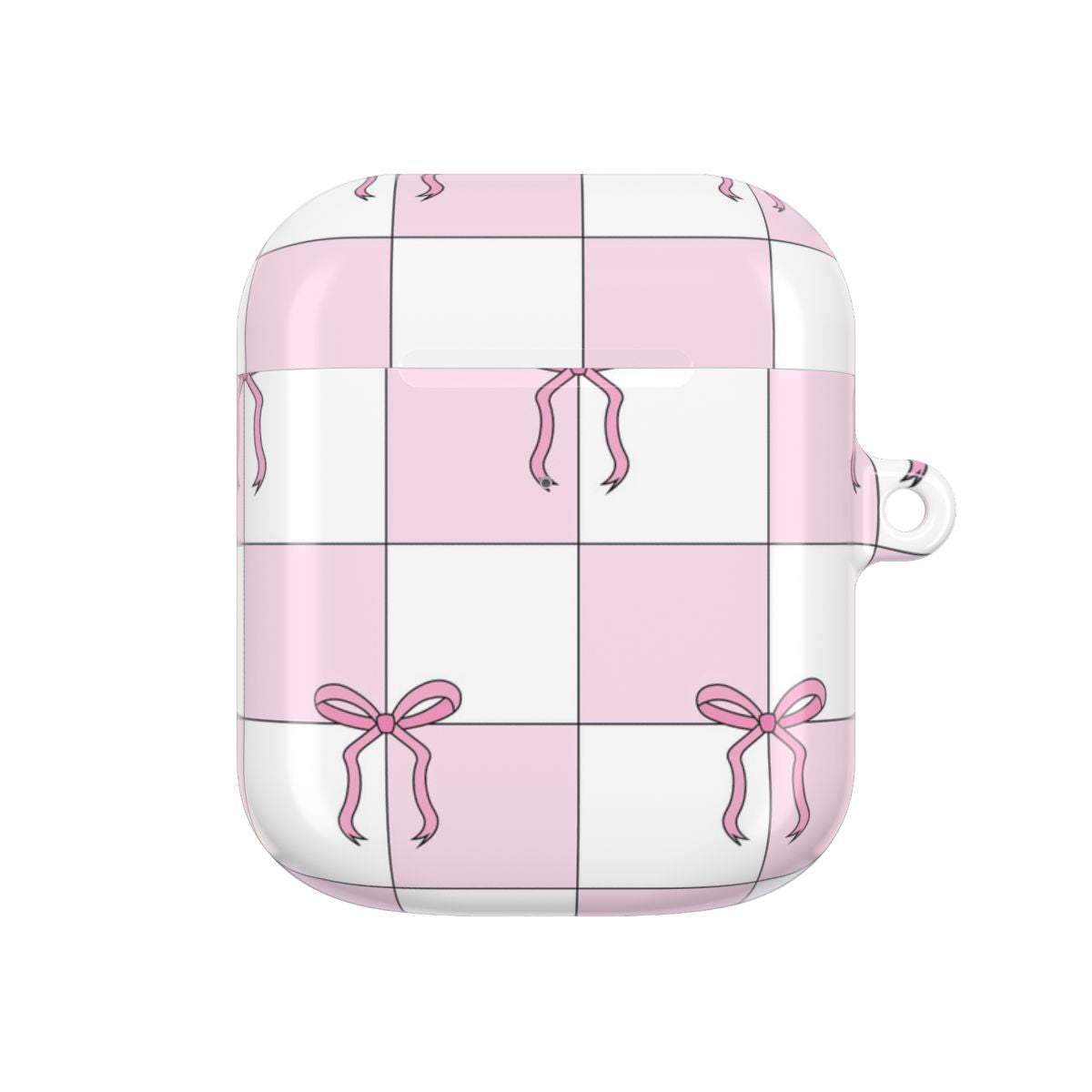 Checkered Pink Coquette Bows  AirPods Case
