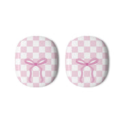 Checkered Coquette Bow Pink AirPods Max Case 3