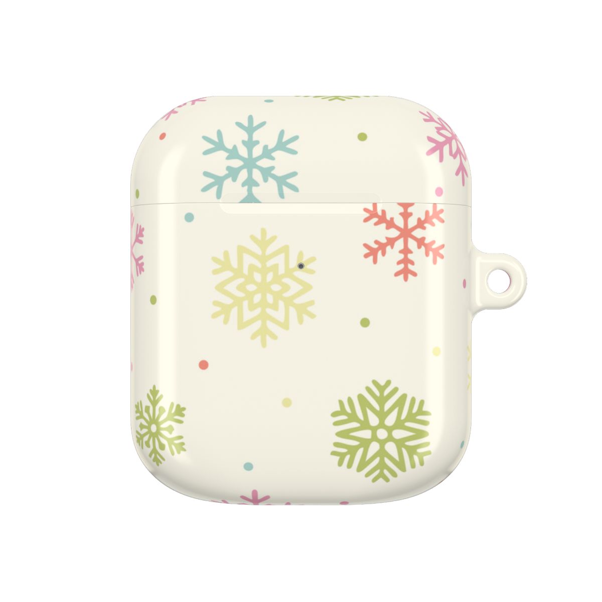 Pastel Snowflakes Pattern AirPods Case
