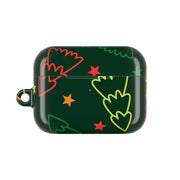 Colourful Christmas Tree Outlines Pattern AirPods Case 6