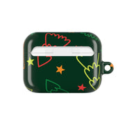 Colourful Christmas Tree Outlines Pattern AirPods Case 7