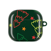 Colourful Christmas Tree Outlines Pattern AirPods Case 4