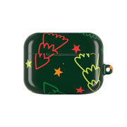 Colourful Christmas Tree Outlines Pattern AirPods Case 5