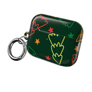 Colourful Christmas Tree Outlines Pattern AirPods Case 8