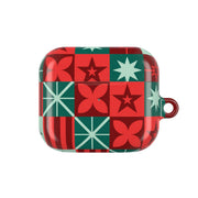 Geometric Square Christmas Pattern AirPods Case 3