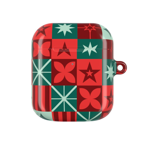 Geometric Square Christmas Pattern AirPods case — AirPods 1