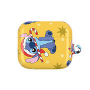 Cute Blue Alien Candycane Christmas Pattern AirPods Case 3
