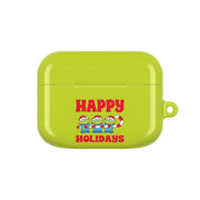 Happy Holidays Cute Green Aliens AirPods Case 5
