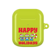 Happy Holidays Cute Green Aliens AirPods Case 2