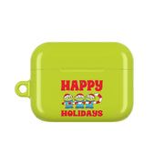 Happy Holidays Cute Green Aliens AirPods Case 6