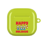 Happy Holidays Cute Green Aliens AirPods Case 4