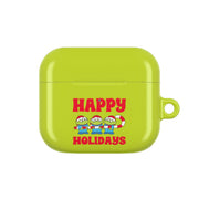 Happy Holidays Cute Green Aliens AirPods Case 3