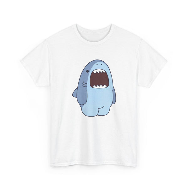 Chubby Shouting Shark T-Shirt White Front