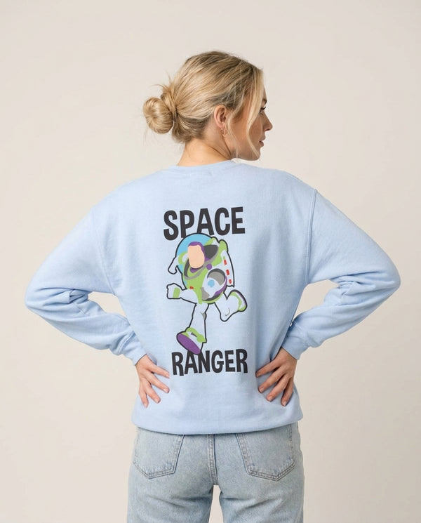 Space Ranger  Sweatshirt — Blue Back, worn
