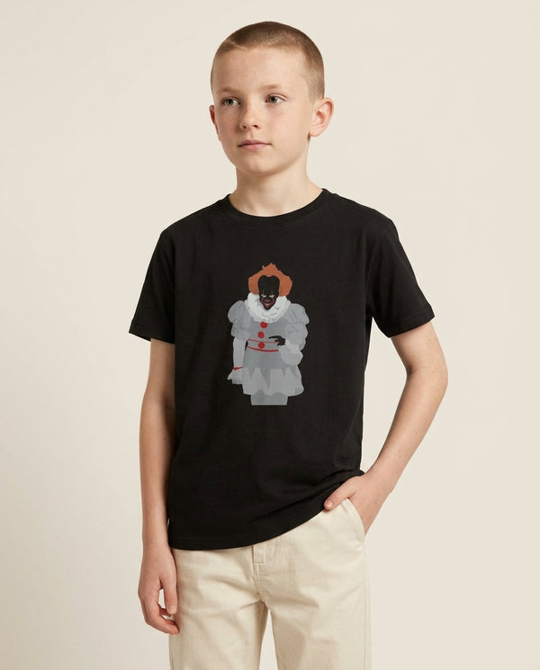 Pennywise - Clown Kids T-Shirt — Black Front, worn