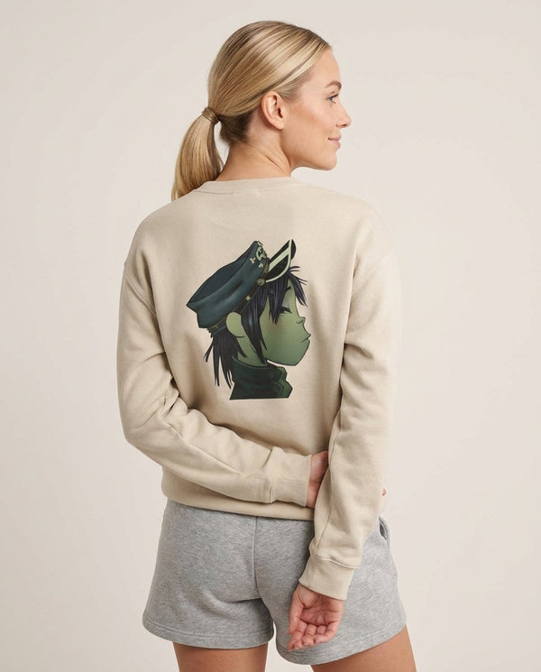 Green 2d Sweatshirt — Sand Back, worn