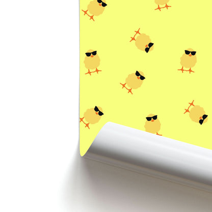 Chicks With Sunglasses Pattern Poster