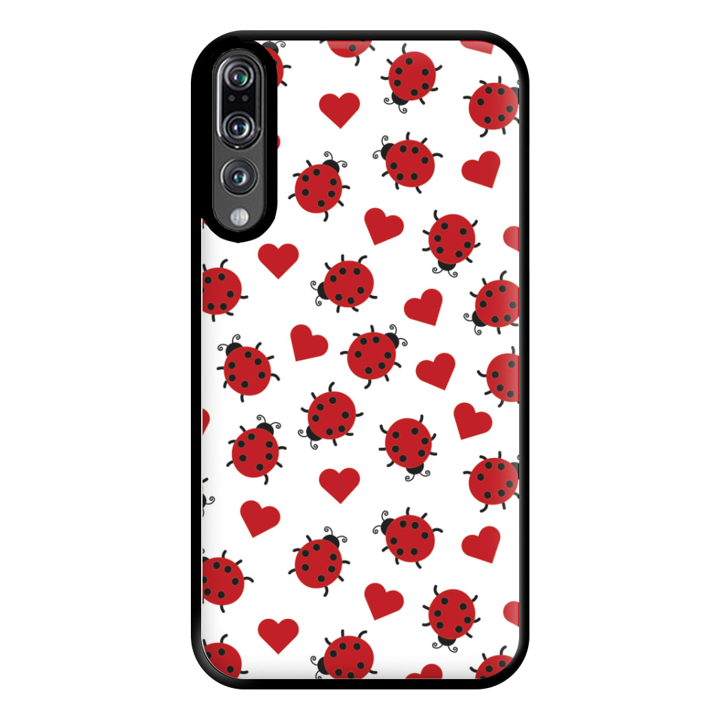 Ladybugs And Hearts Pattern Huawei P20 Pro Case
