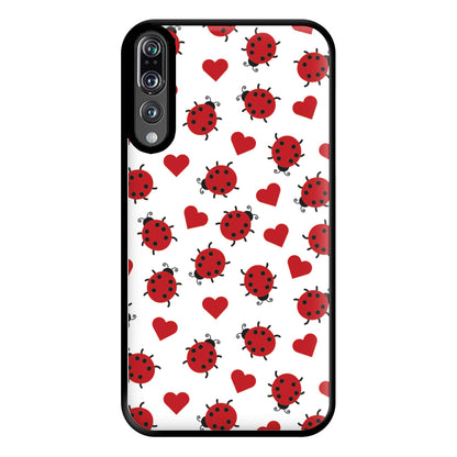 Ladybugs And Hearts Pattern Huawei P20 Pro Case