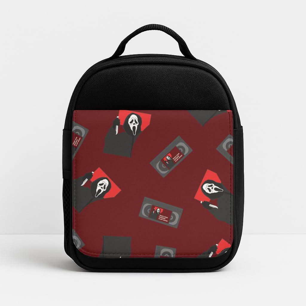 VHS & Ghostface Pattern Insulated Lunch Bag