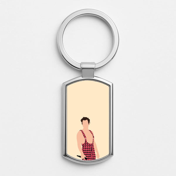 Harry Heart Jumpsuit Silver Metal Keyring