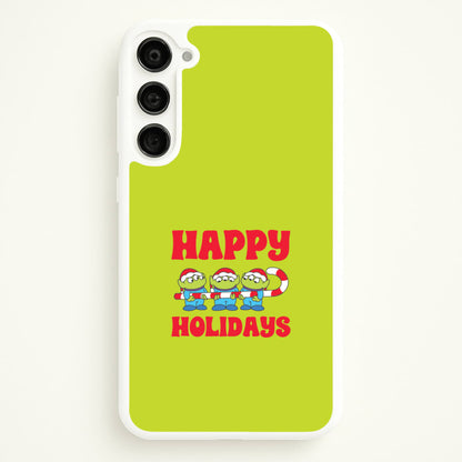 Happy Holidays Cute Green Aliens Galaxy S23 Plus Case