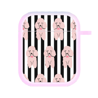 Striped Poodle - Dog Pattern AirPods Case