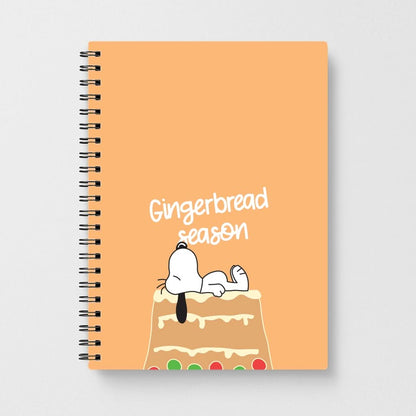 Cartoon Beagle Gingerbread House Notebook