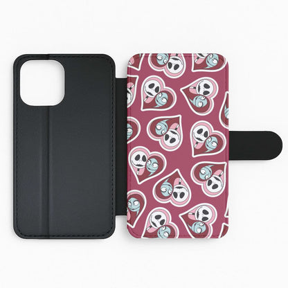 J And S Heart Pattern Flip Phone Case