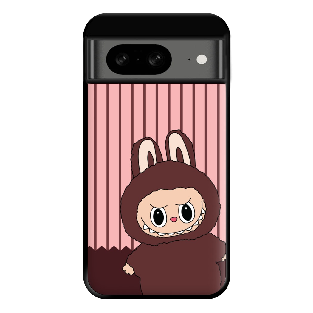 Stripey Cute Brown Monster Google Pixel 8 Case