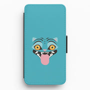 Demon Cat Face Flip / Wallet Phone Case 1