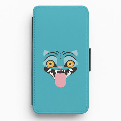 Demon Cat Face Flip / Wallet Phone Case