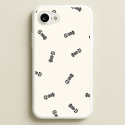 Race Cars Pattern Off White iPhone 16e Case