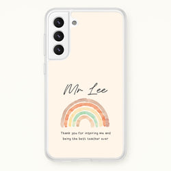 Biege Personalised Teacher Rainbow  Galaxy S22 Plus Case