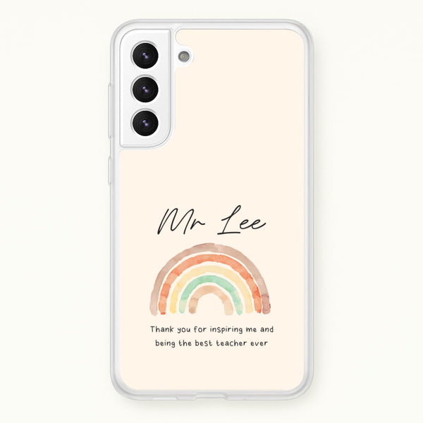 Biege Personalised Teacher Rainbow  Galaxy S22 Plus Case