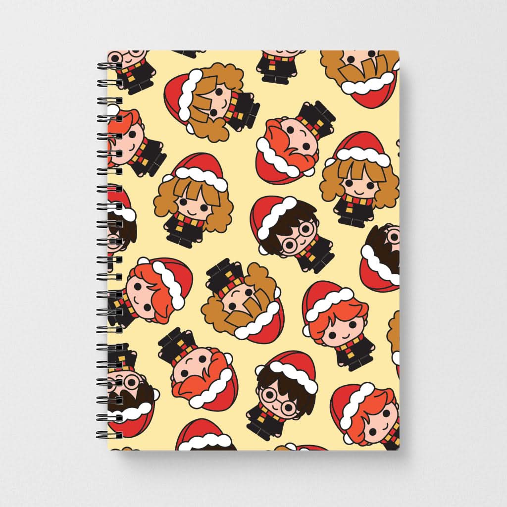 Wizards With Christmas Hats Pattern Notebook
