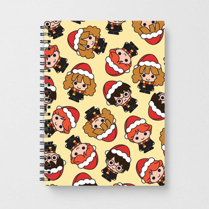 Wizards With Christmas Hats Pattern Notebook