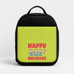 Happy Holidays Cute Green Aliens Lunchbox