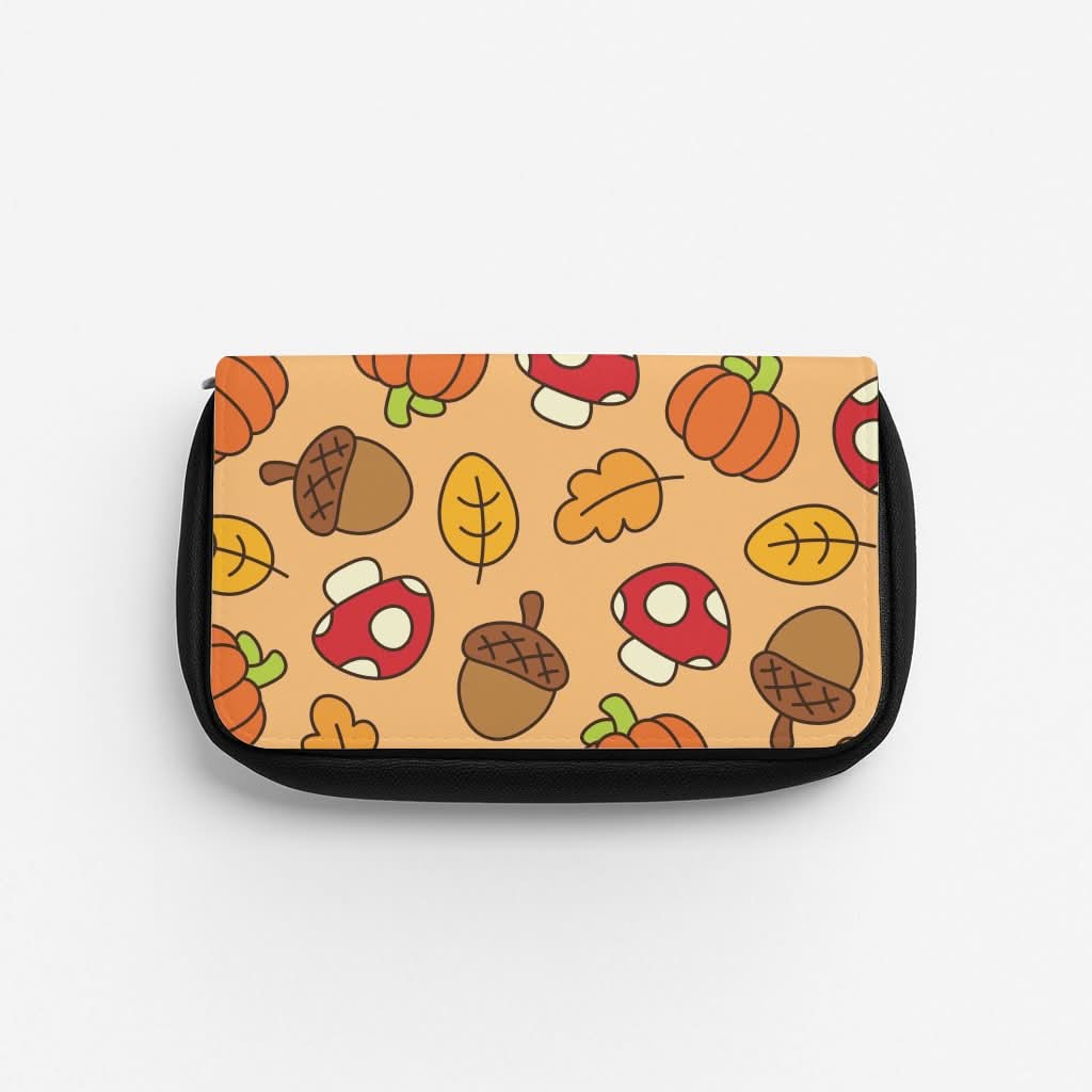 Cartoon Autumn Icons Pattern Pencil Case