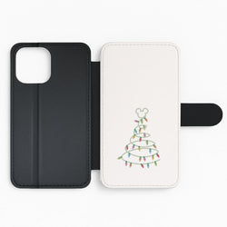 Cartoon Mouse Christmas Tree Lights Flip Phone Case