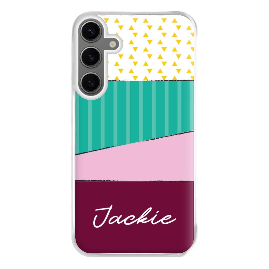 Geometric Patterns Personalised Name Galaxy S24 Case