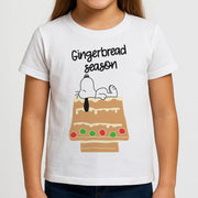 Cartoon Beagle Gingerbread House Kids T-Shirt 3