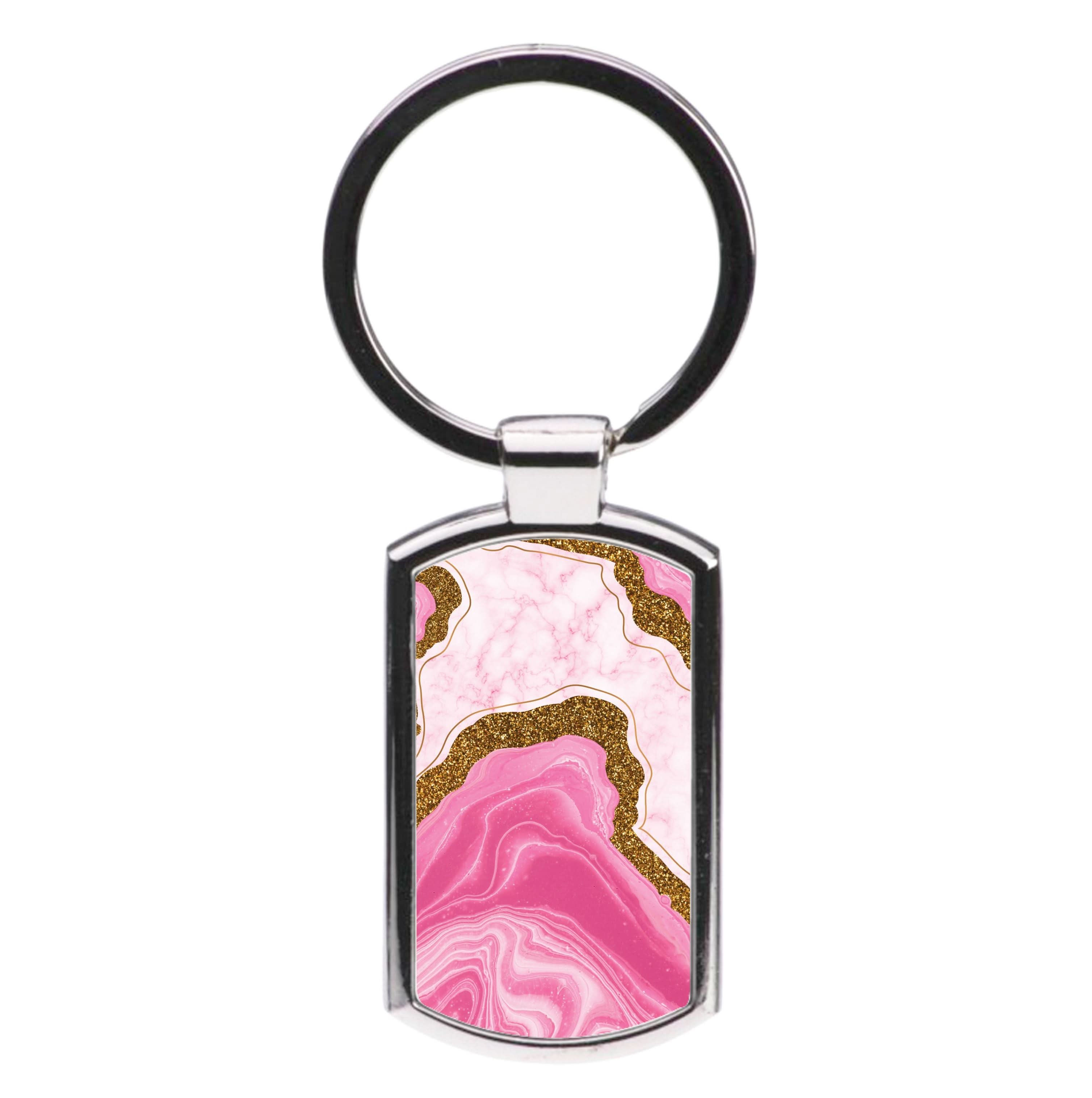 Marble Rock Veins And Glitter Luxury Keyring