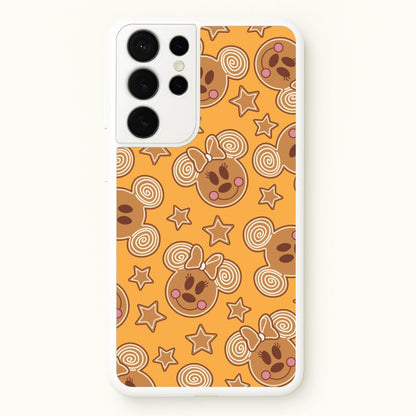 Cartoon Mouse Gingerbread Pattern Galaxy S21 Ultra Case