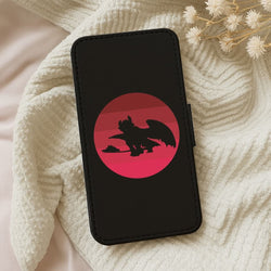 Red Sunset Dragon Leather Phone Case