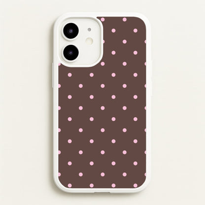 Chocolate & Strawberry Polka Dots iPhone 12 / 12 Pro Case