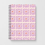 Square Abstract Flowers Mauve Notebook 1